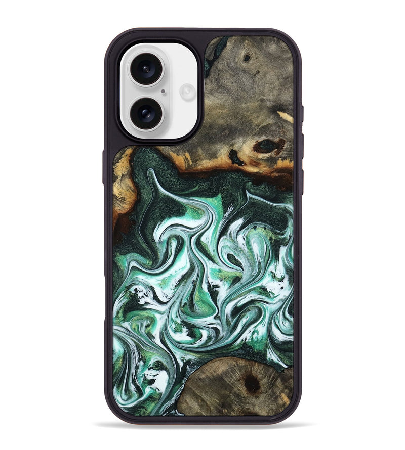 iPhone 16 Plus Wood Phone Case - Nathaly (Green, 800335)