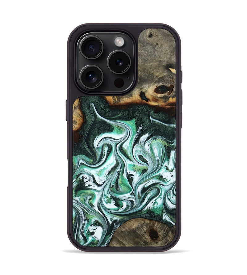 iPhone 16 Pro Wood Phone Case - Nathaly (Green, 800335)