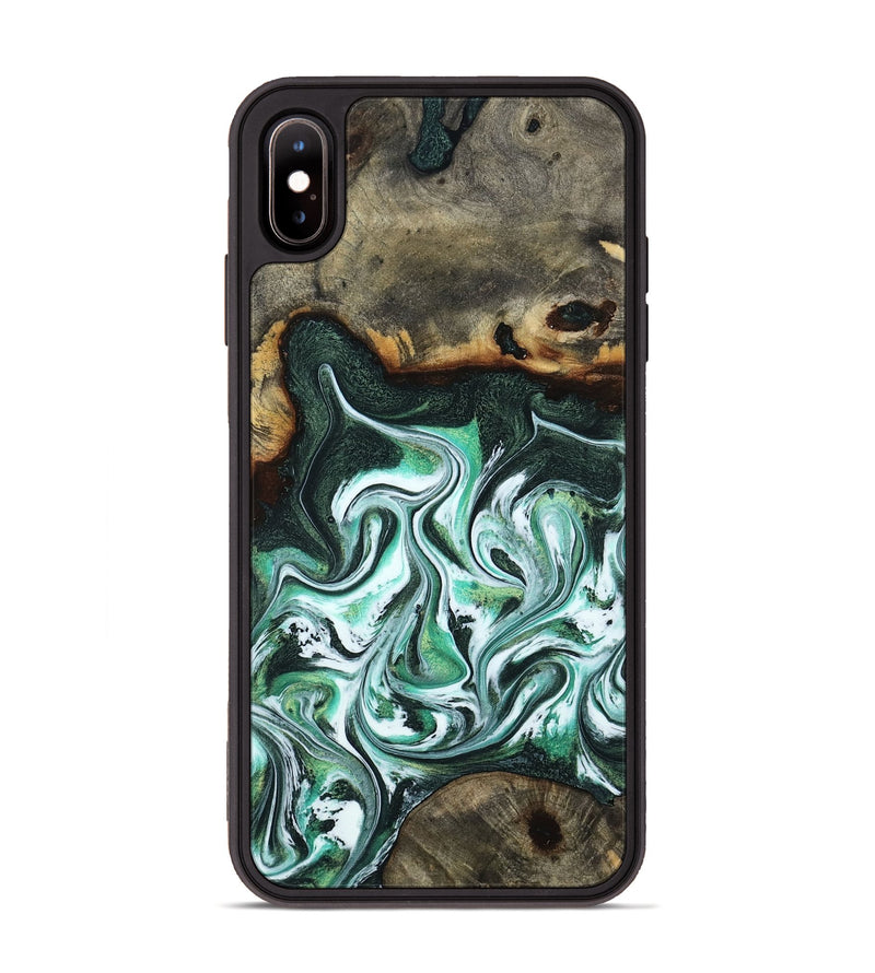 iPhone Xs Max Wood Phone Case - Nathaly (Green, 800335)