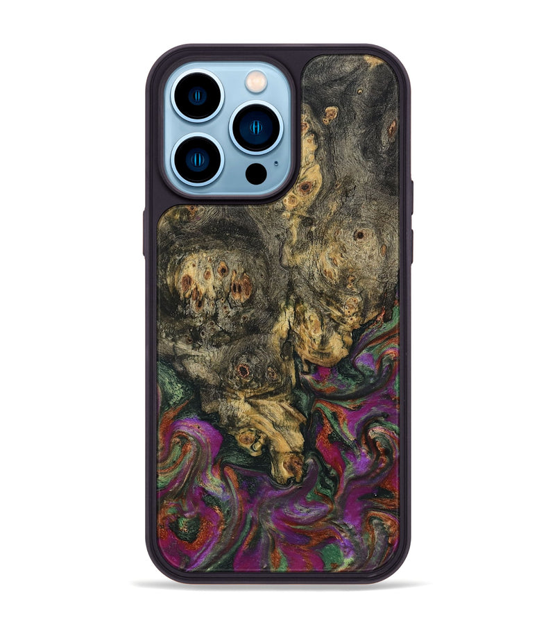iPhone 14 Pro Max Wood Phone Case - Duane (Green, 800336)