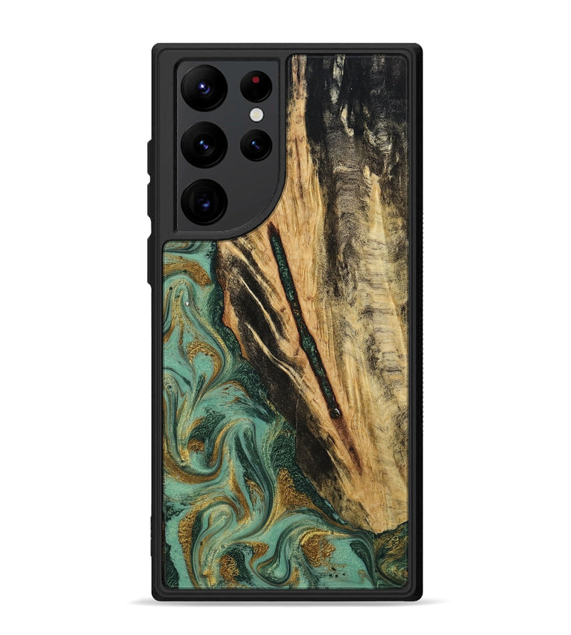 Galaxy S22 Ultra Wood Phone Case - Anabel (Green, 800337)