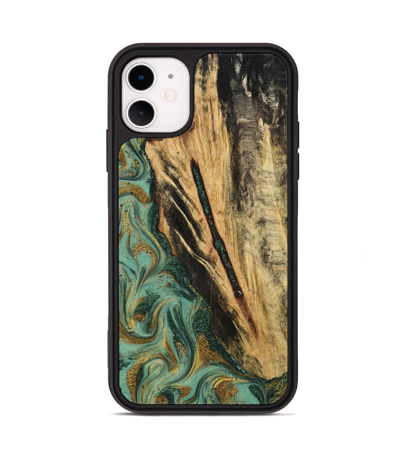 iPhone 11 Wood Phone Case - Anabel (Green, 800337)