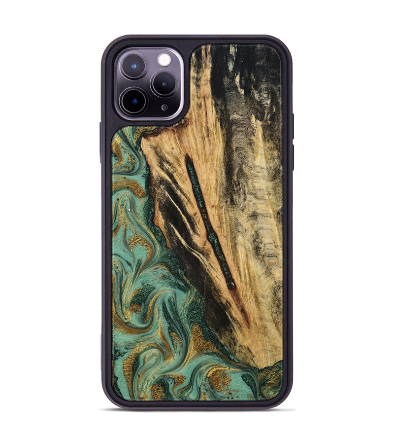 iPhone 11 Pro Max Wood Phone Case - Anabel (Green, 800337)