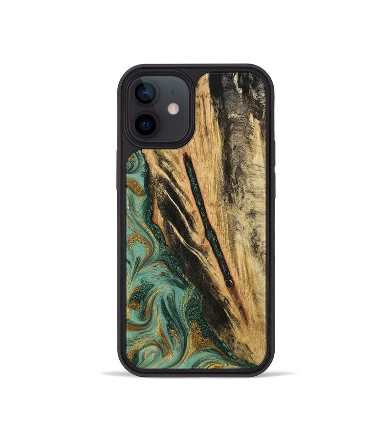 iPhone 12 mini Wood Phone Case - Anabel (Green, 800337)