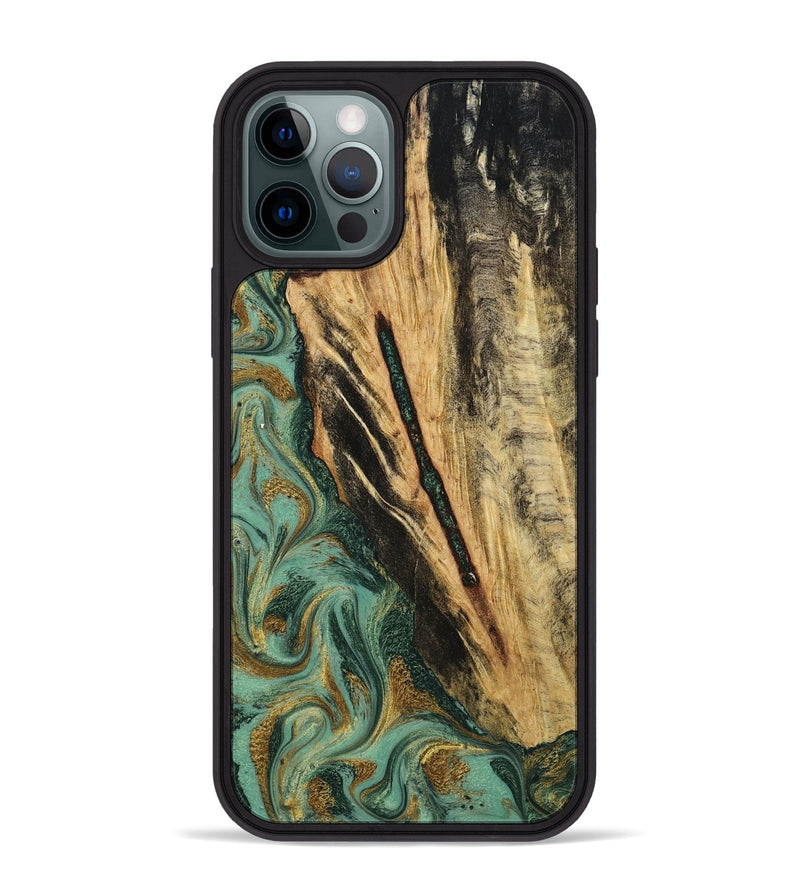iPhone 12 Pro Max Wood Phone Case - Anabel (Green, 800337)