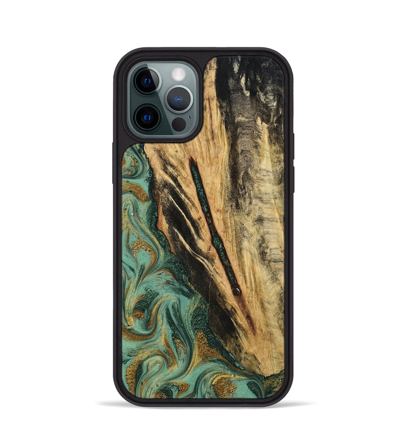iPhone 12 Pro Wood Phone Case - Anabel (Green, 800337)