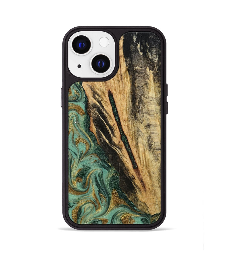 iPhone 13 Wood Phone Case - Anabel (Green, 800337)