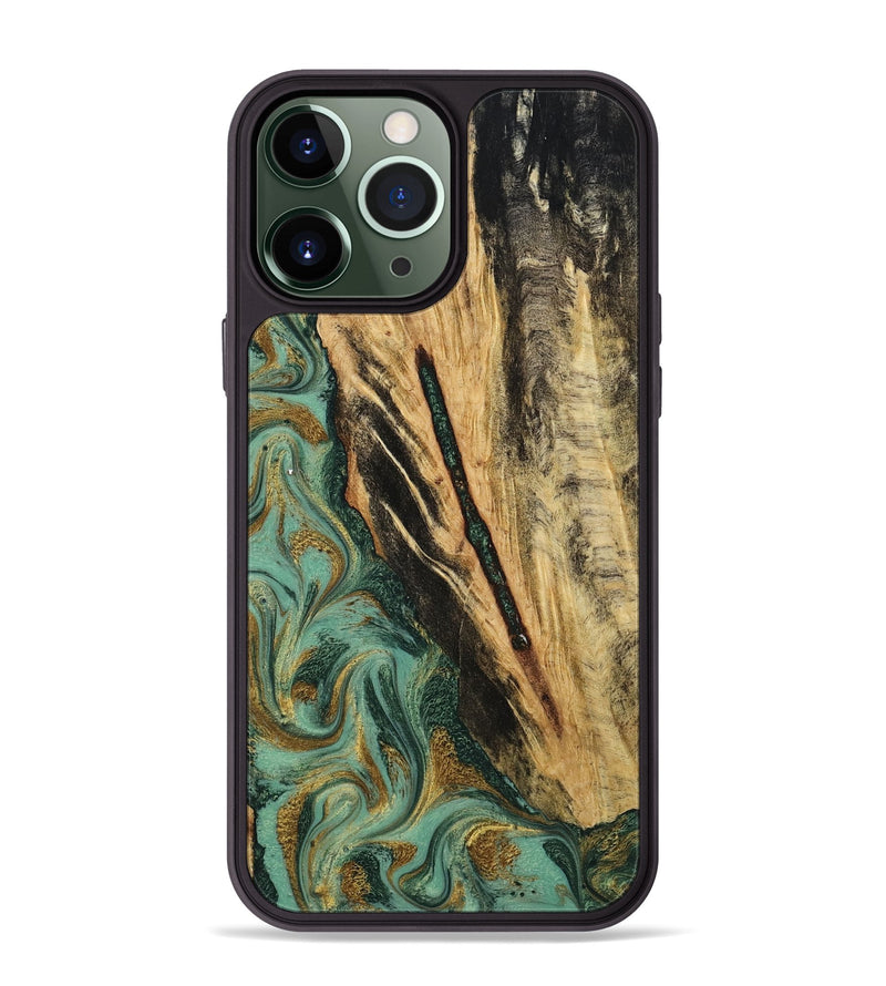 iPhone 13 Pro Max Wood Phone Case - Anabel (Green, 800337)