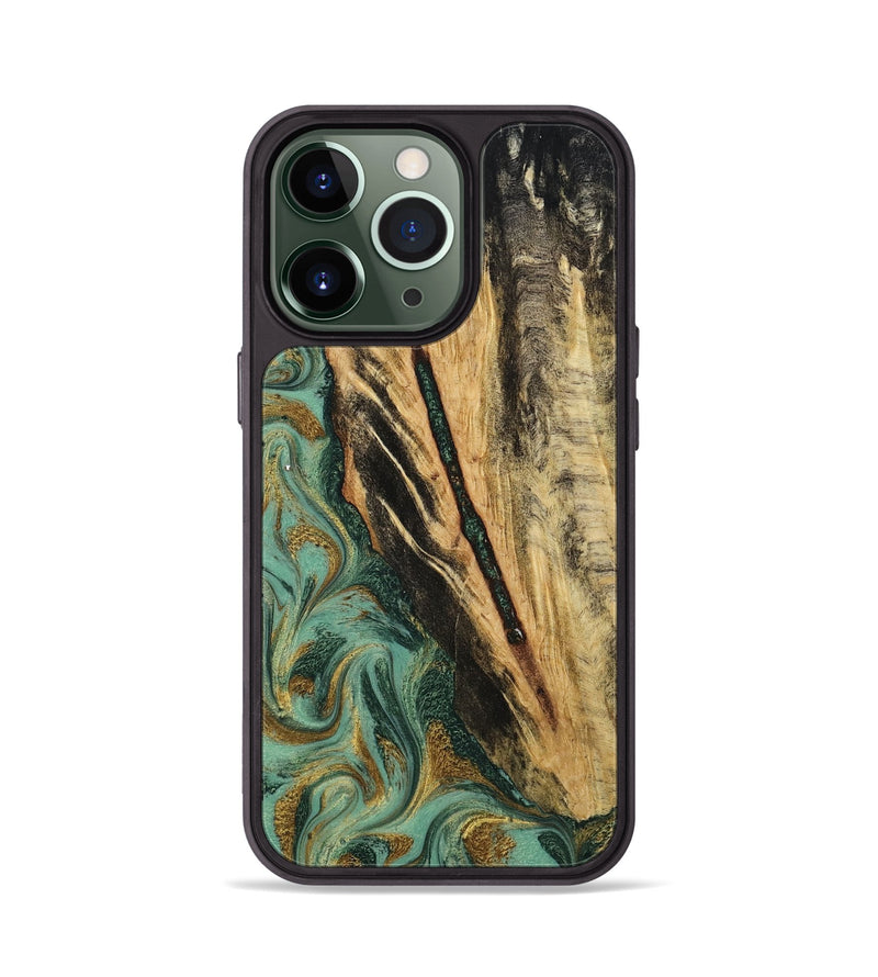 iPhone 13 Pro Wood Phone Case - Anabel (Green, 800337)