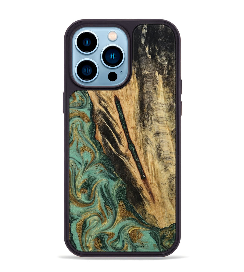 iPhone 14 Pro Max Wood Phone Case - Anabel (Green, 800337)