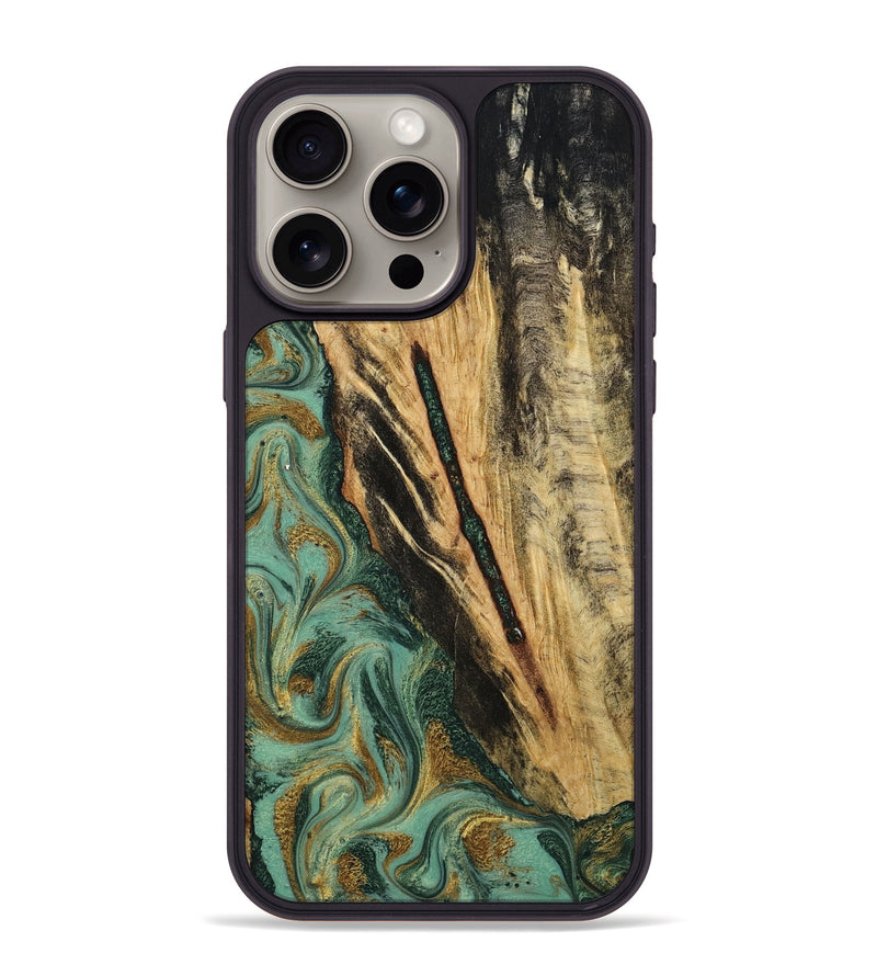 iPhone 15 Pro Max Wood Phone Case - Anabel (Green, 800337)