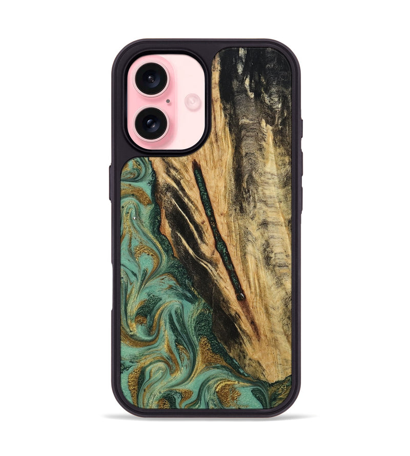 iPhone 16 Wood Phone Case - Anabel (Green, 800337)