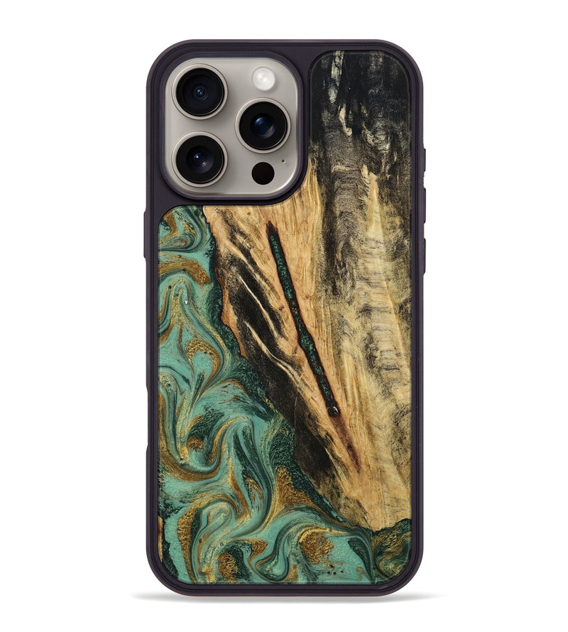iPhone 16 Pro Max Wood Phone Case - Anabel (Green, 800337)