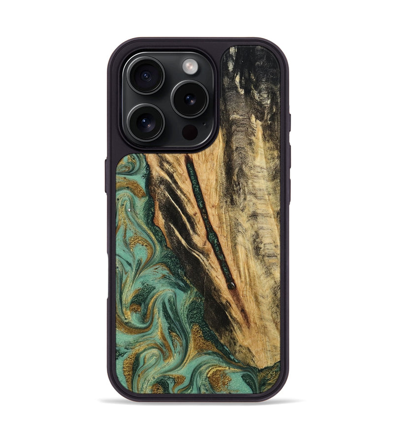 iPhone 16 Pro Wood Phone Case - Anabel (Green, 800337)