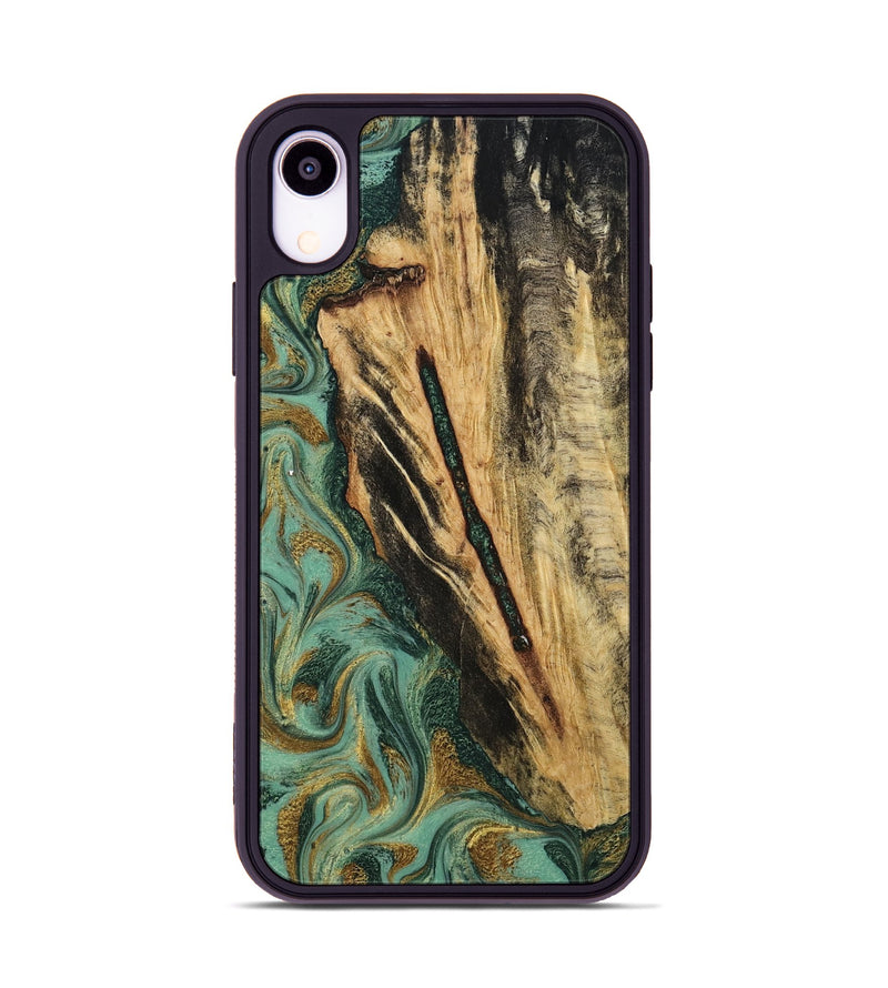 iPhone Xr Wood Phone Case - Anabel (Green, 800337)