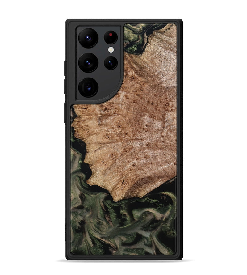 Galaxy S22 Ultra Wood Phone Case - Mila (Green, 800339)