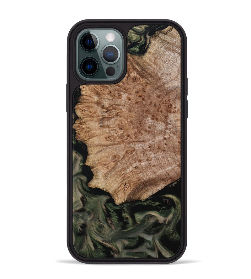 iPhone 12 Pro Max Wood Phone Case - Mila (Green, 800339)