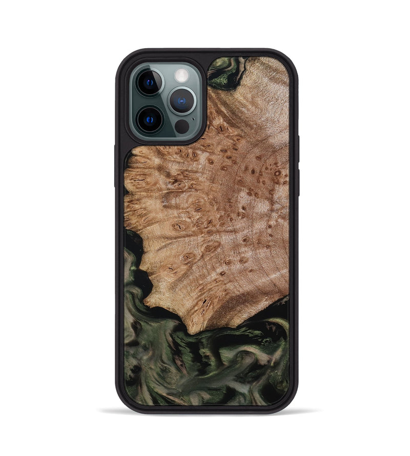 iPhone 12 Pro Wood Phone Case - Mila (Green, 800339)