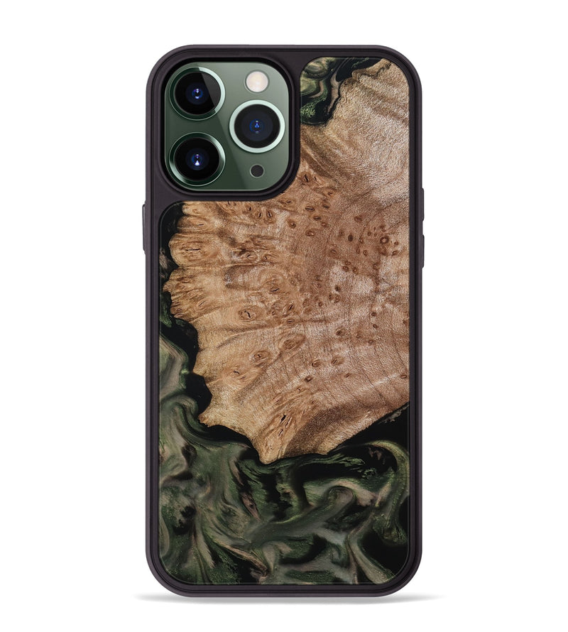 iPhone 13 Pro Max Wood Phone Case - Mila (Green, 800339)