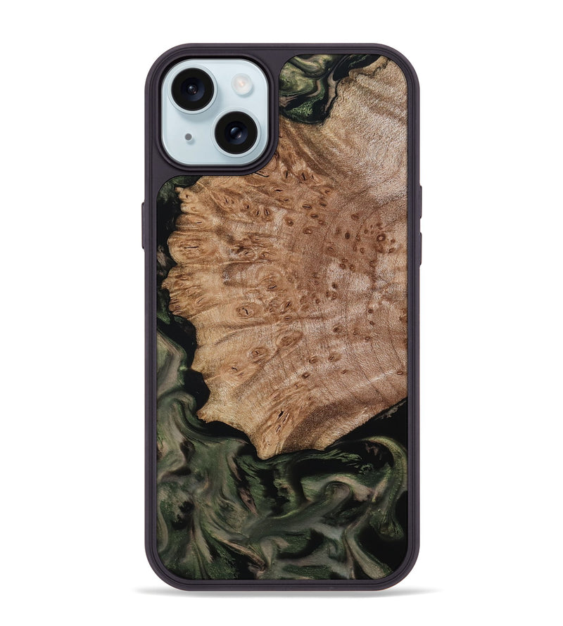 iPhone 15 Plus Wood Phone Case - Mila (Green, 800339)