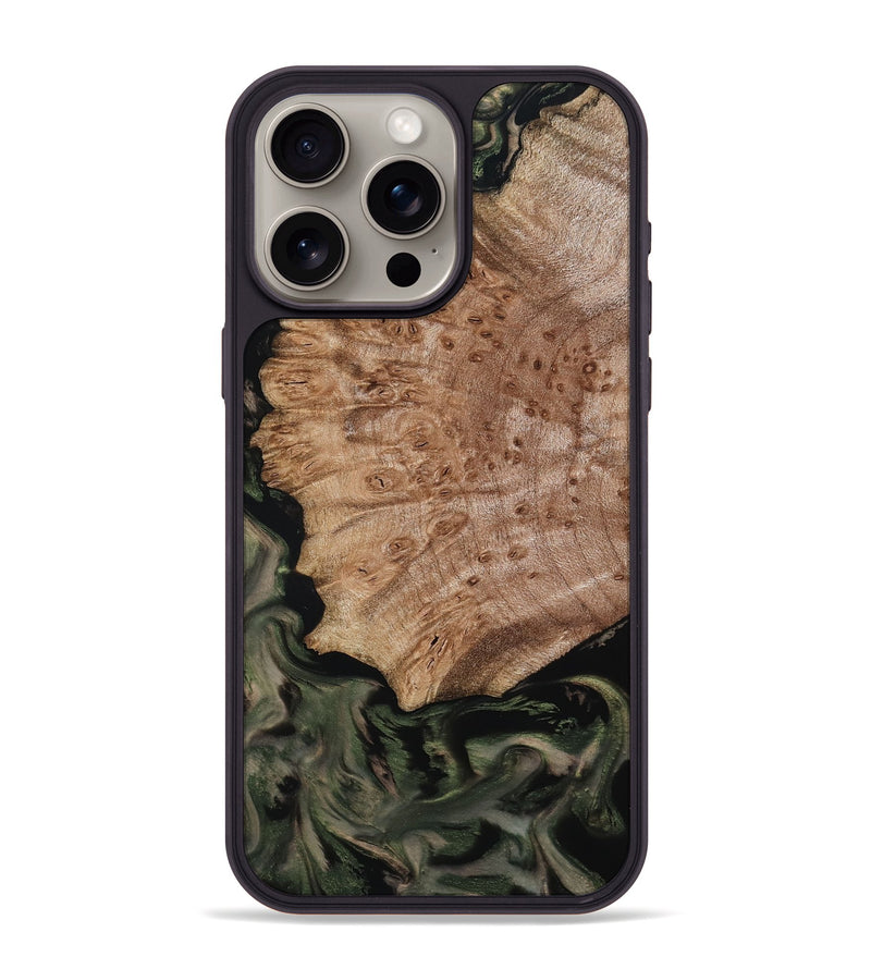 iPhone 15 Pro Max Wood Phone Case - Mila (Green, 800339)