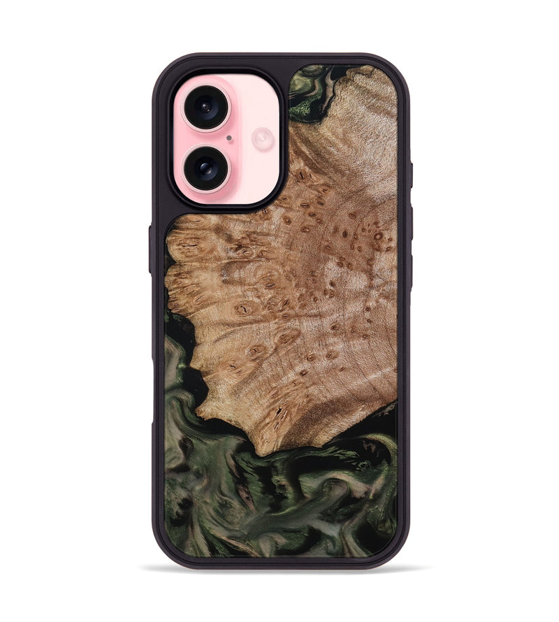 iPhone 16 Wood Phone Case - Mila (Green, 800339)