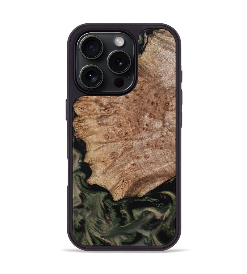 iPhone 16 Pro Wood Phone Case - Mila (Green, 800339)