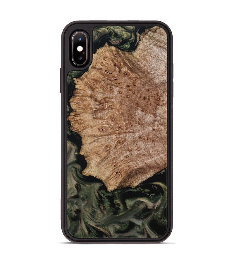 iPhone Xs Max Wood Phone Case - Mila (Green, 800339)