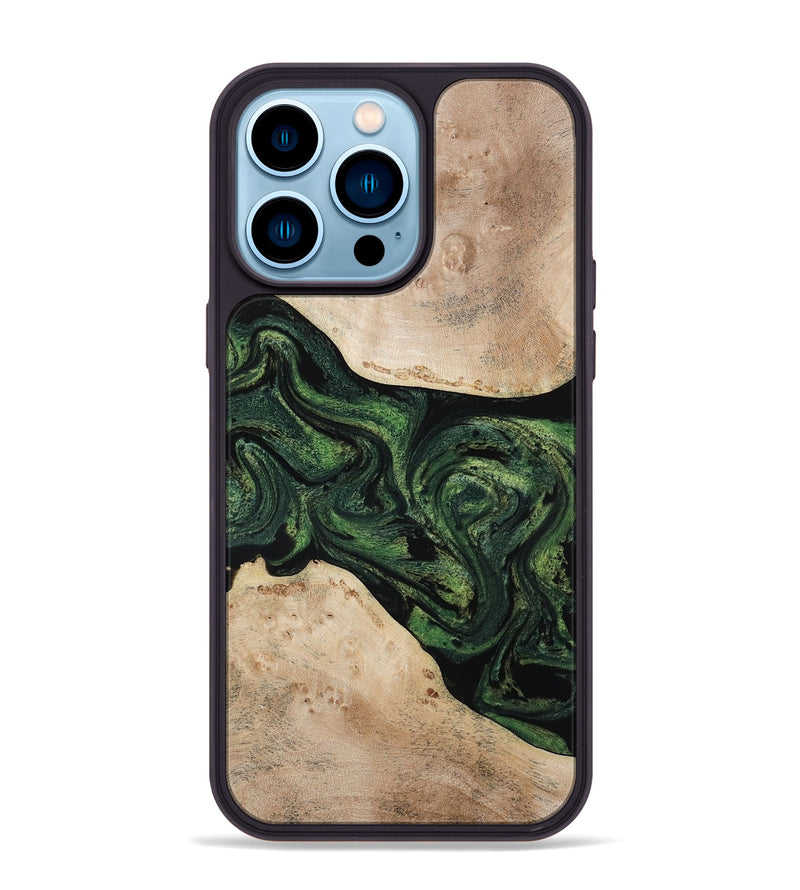 iPhone 14 Pro Max Wood Phone Case - Osiris (Green, 800340)