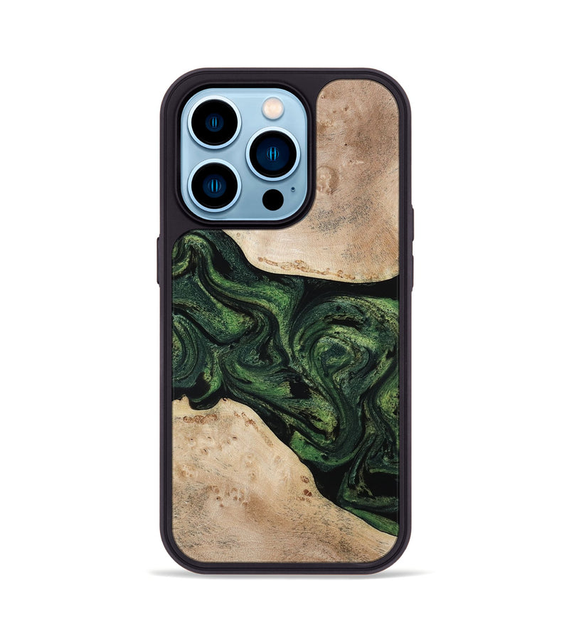 iPhone 14 Pro Wood Phone Case - Osiris (Green, 800340)