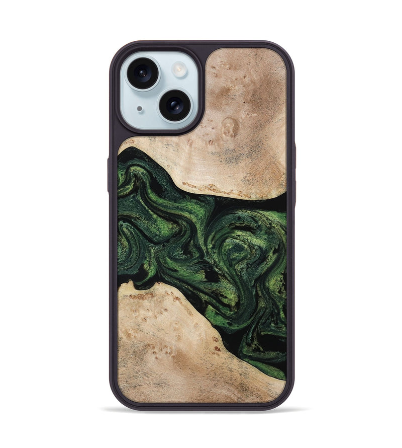 iPhone 15 Wood Phone Case - Osiris (Green, 800340)