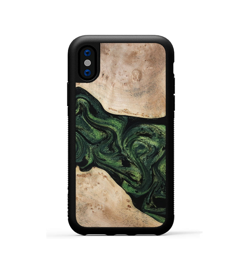 iPhone Xs Wood Phone Case - Osiris (Green, 800340)