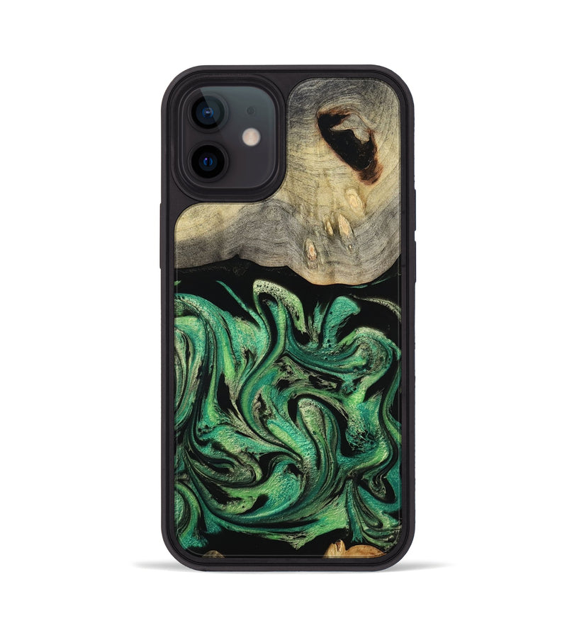 iPhone 12 Wood Phone Case - Kylen (Green, 800341)