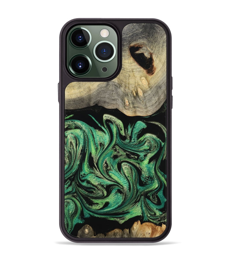 iPhone 13 Pro Max Wood Phone Case - Kylen (Green, 800341)