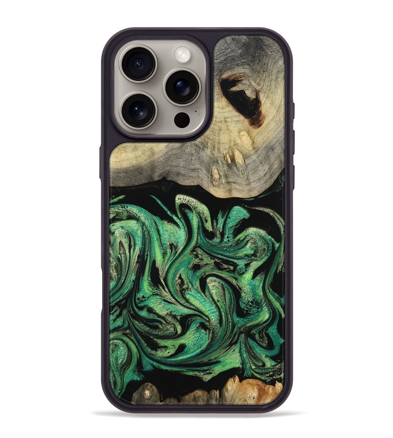 iPhone 16 Pro Max Wood Phone Case - Kylen (Green, 800341)