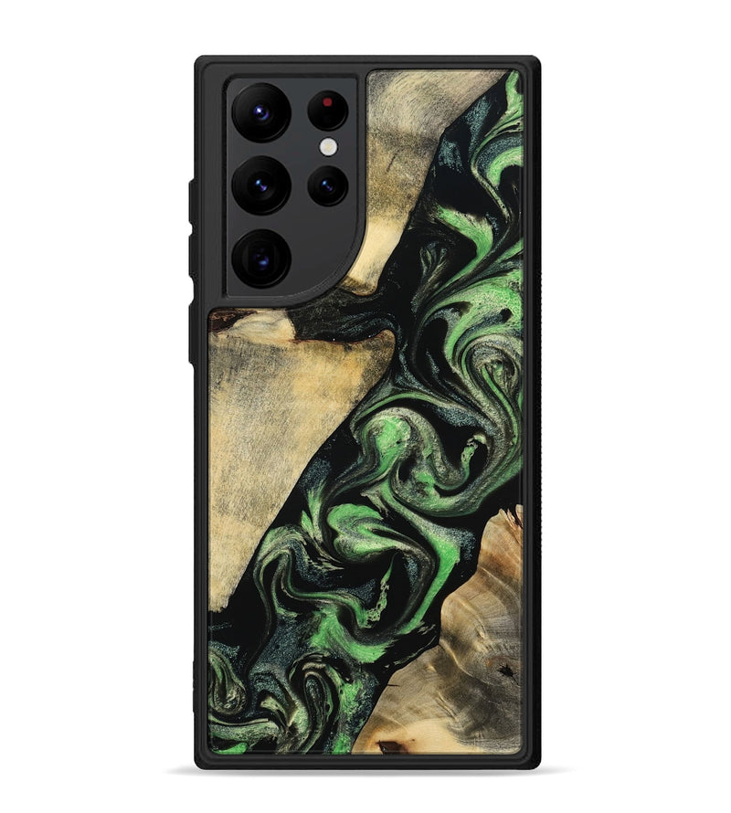Galaxy S22 Ultra Wood Phone Case - Jaliyah (Green, 800343)