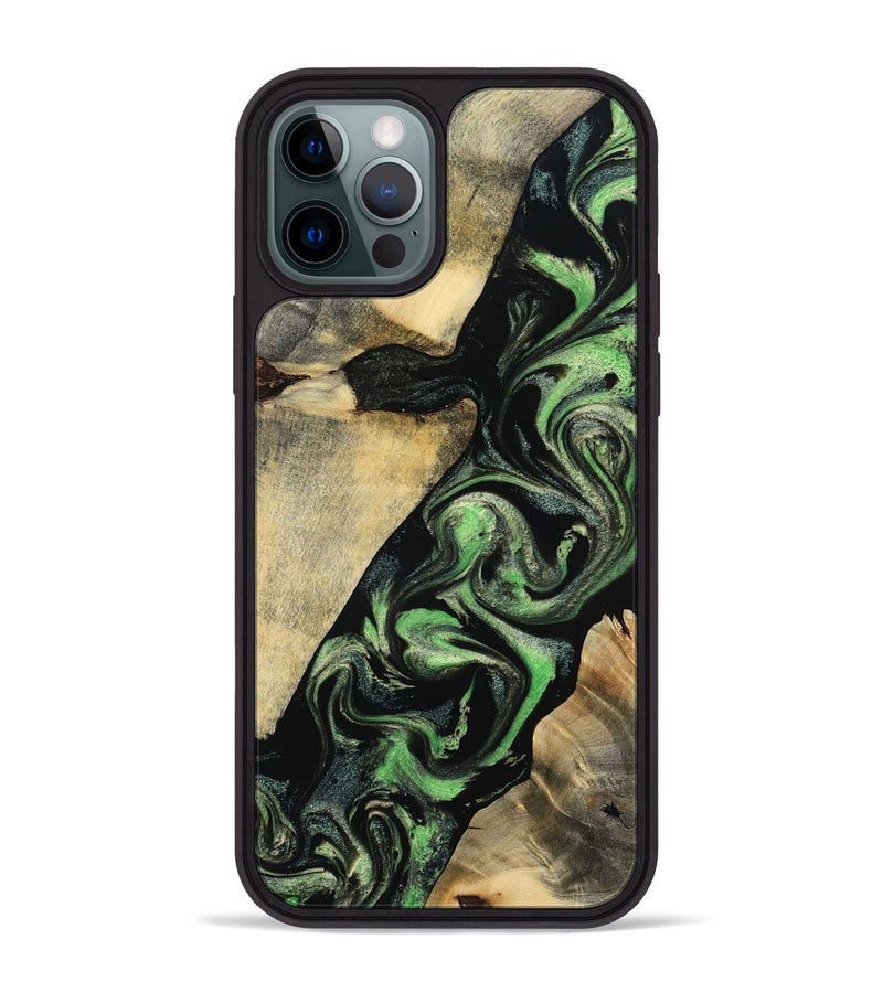 iPhone 12 Pro Max Wood Phone Case - Jaliyah (Green, 800343)