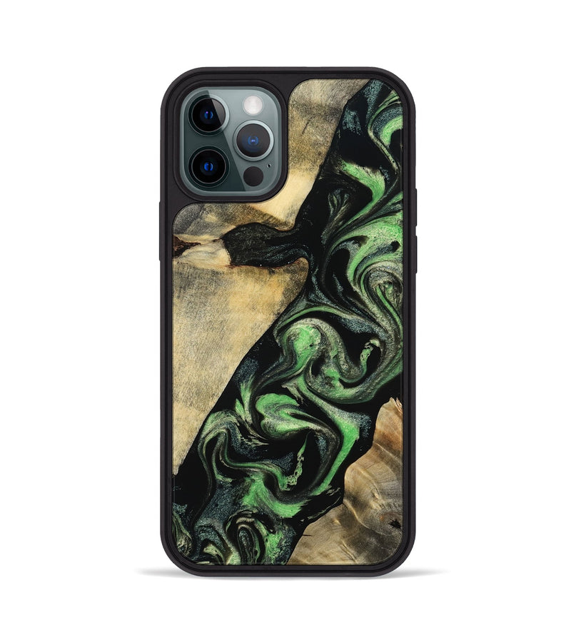 iPhone 12 Pro Wood Phone Case - Jaliyah (Green, 800343)