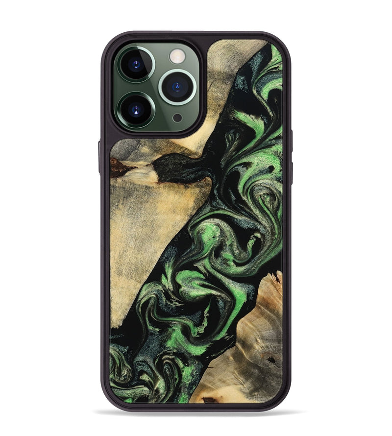 iPhone 13 Pro Max Wood Phone Case - Jaliyah (Green, 800343)