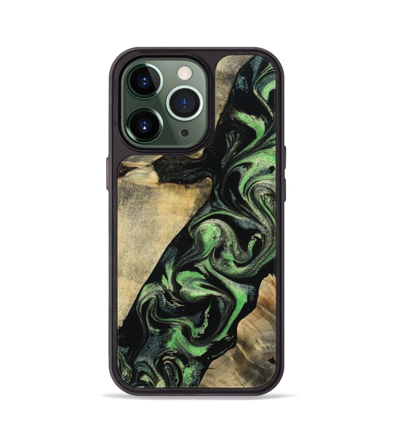 iPhone 13 Pro Wood Phone Case - Jaliyah (Green, 800343)