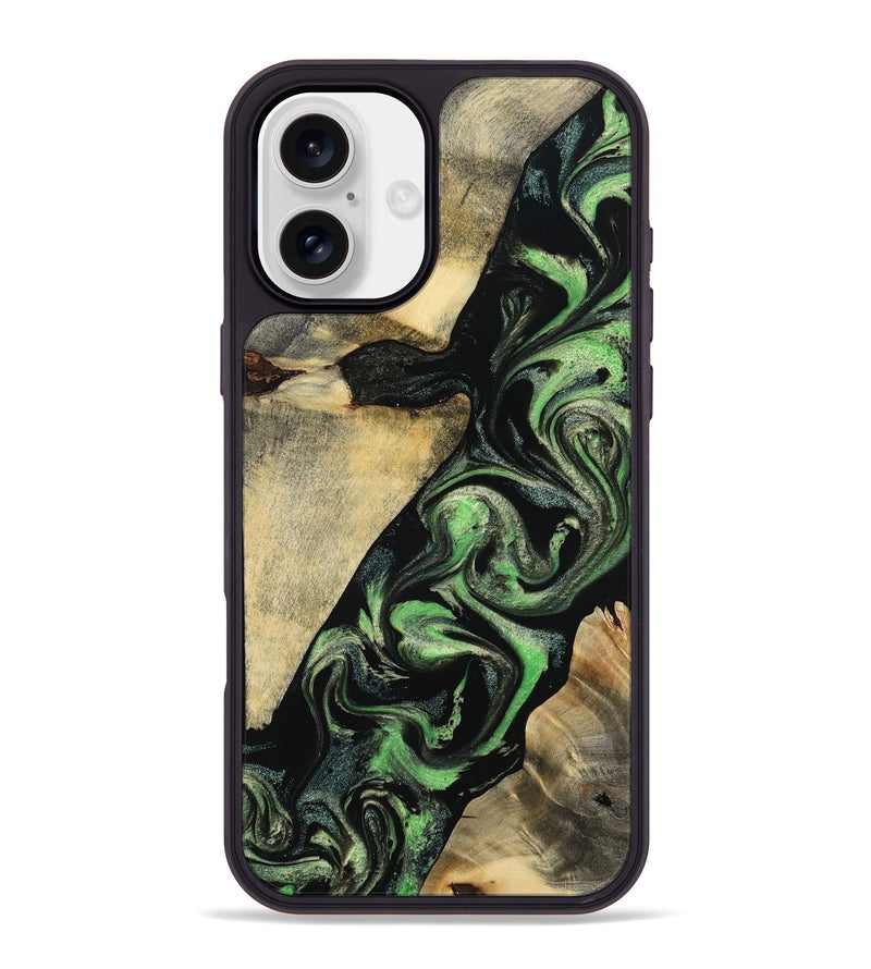 iPhone 16 Plus Wood Phone Case - Jaliyah (Green, 800343)