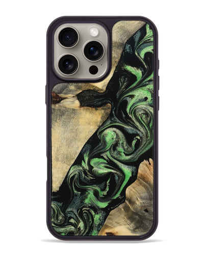 iPhone 16 Pro Max Wood Phone Case - Jaliyah (Green, 800343)