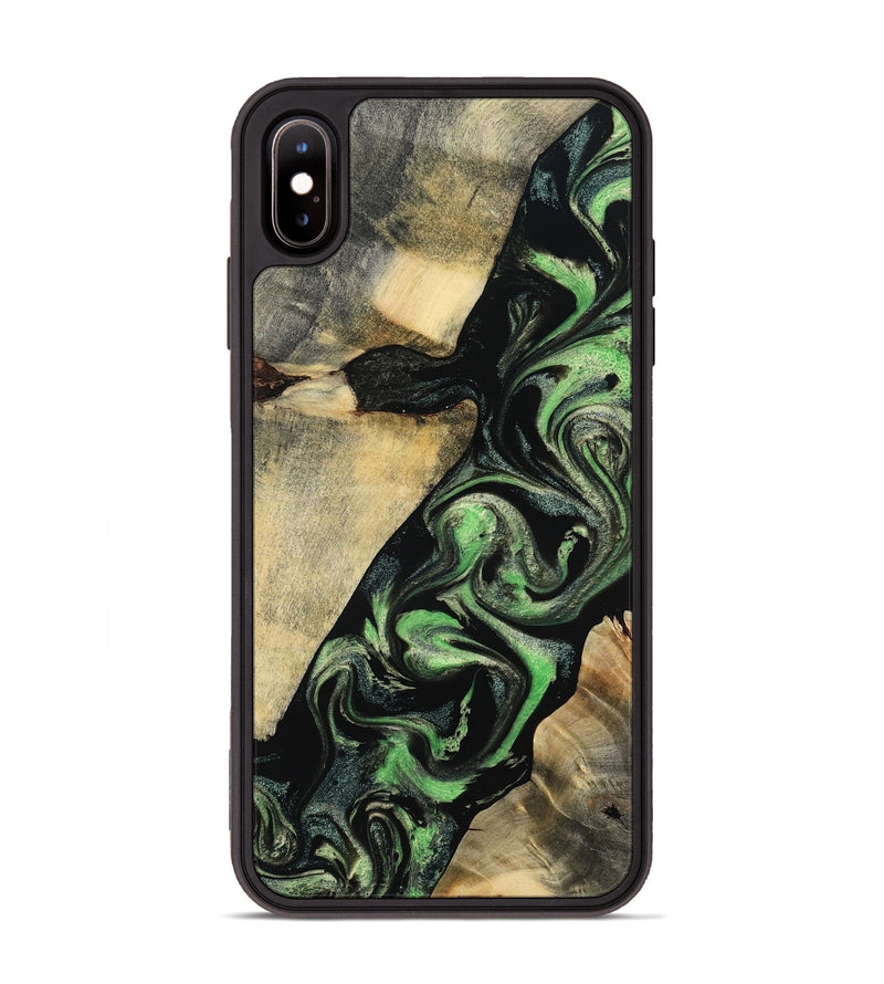 iPhone Xs Max Wood Phone Case - Jaliyah (Green, 800343)