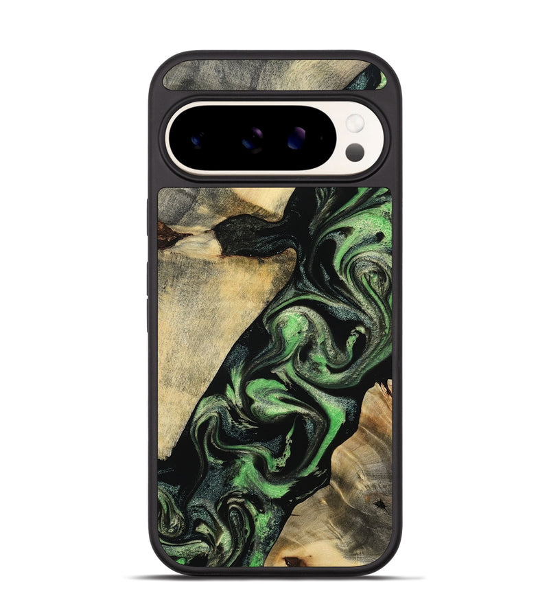 Pixel 9 Wood Phone Case - Jaliyah (Green, 800343)