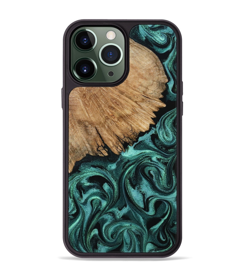iPhone 13 Pro Max Wood Phone Case - Earnest (Green, 800344)