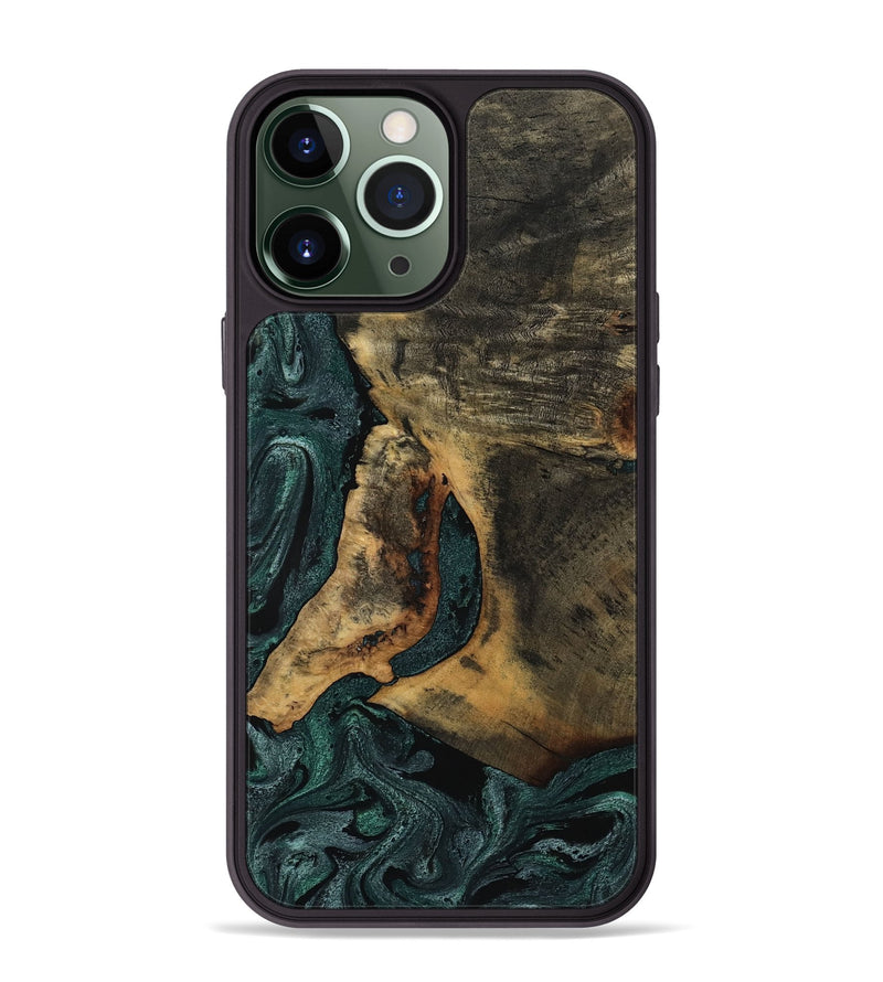 iPhone 13 Pro Max Wood Phone Case - Austen (Green, 800345)