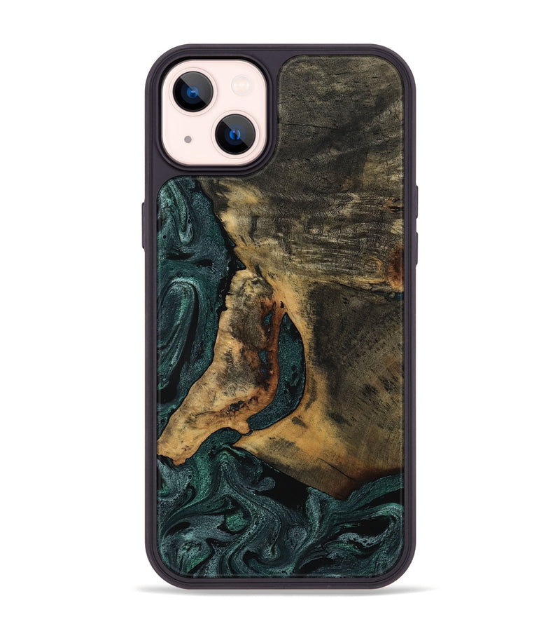 iPhone 14 Plus Wood Phone Case - Austen (Green, 800345)
