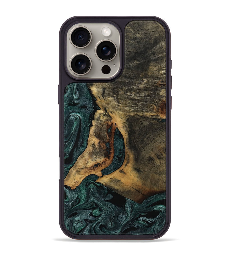iPhone 16 Pro Max Wood Phone Case - Austen (Green, 800345)