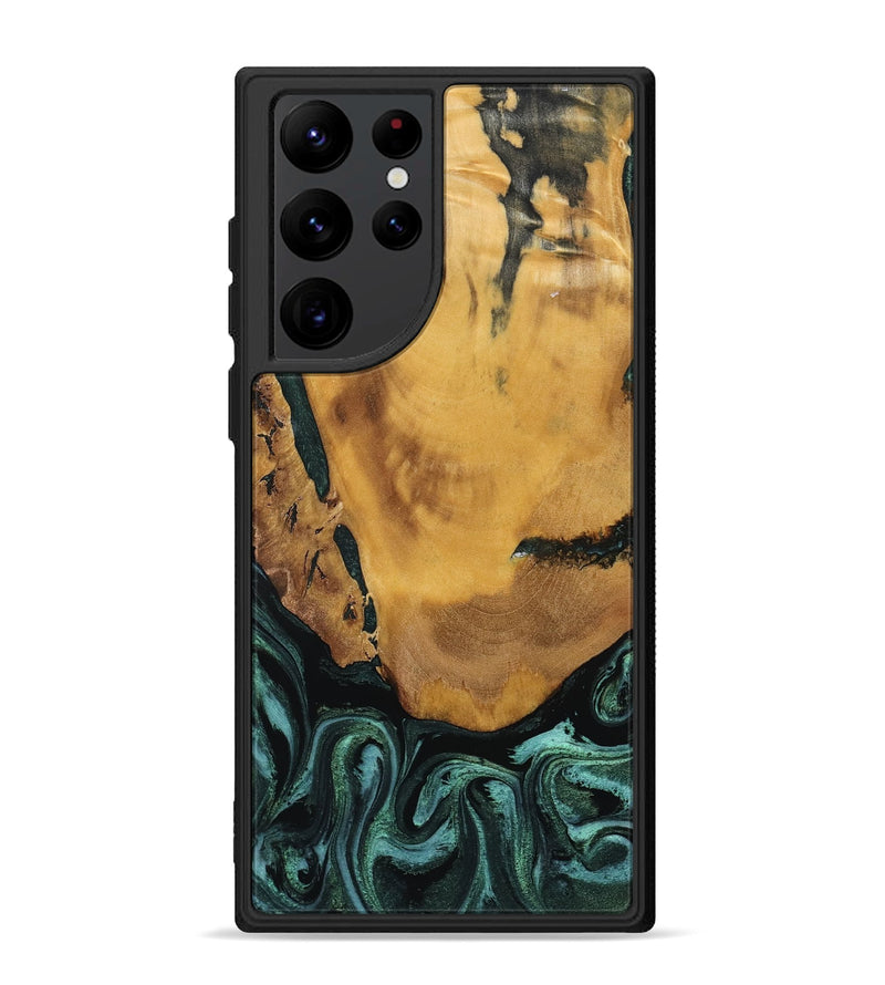 Galaxy S22 Ultra Wood Phone Case - Melisa (Green, 800347)