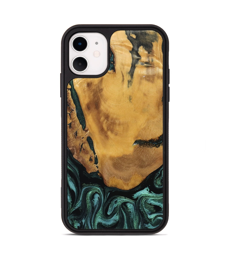 iPhone 11 Wood Phone Case - Melisa (Green, 800347)